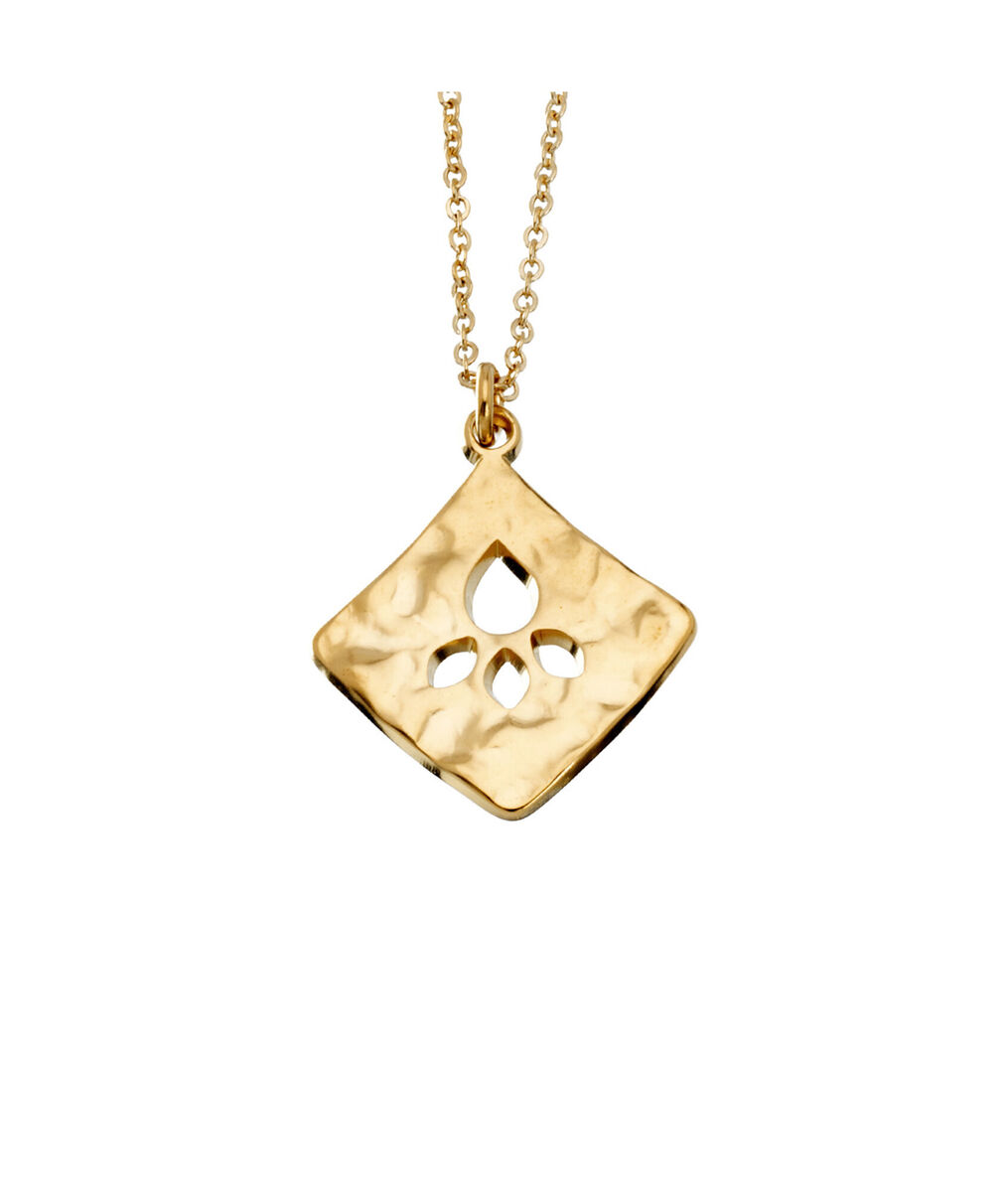 Collier or losange martelé Bijoux Léone | 1-2-3 Collier or losange martelé Bijoux Léone PhotoZ | 1-2-3