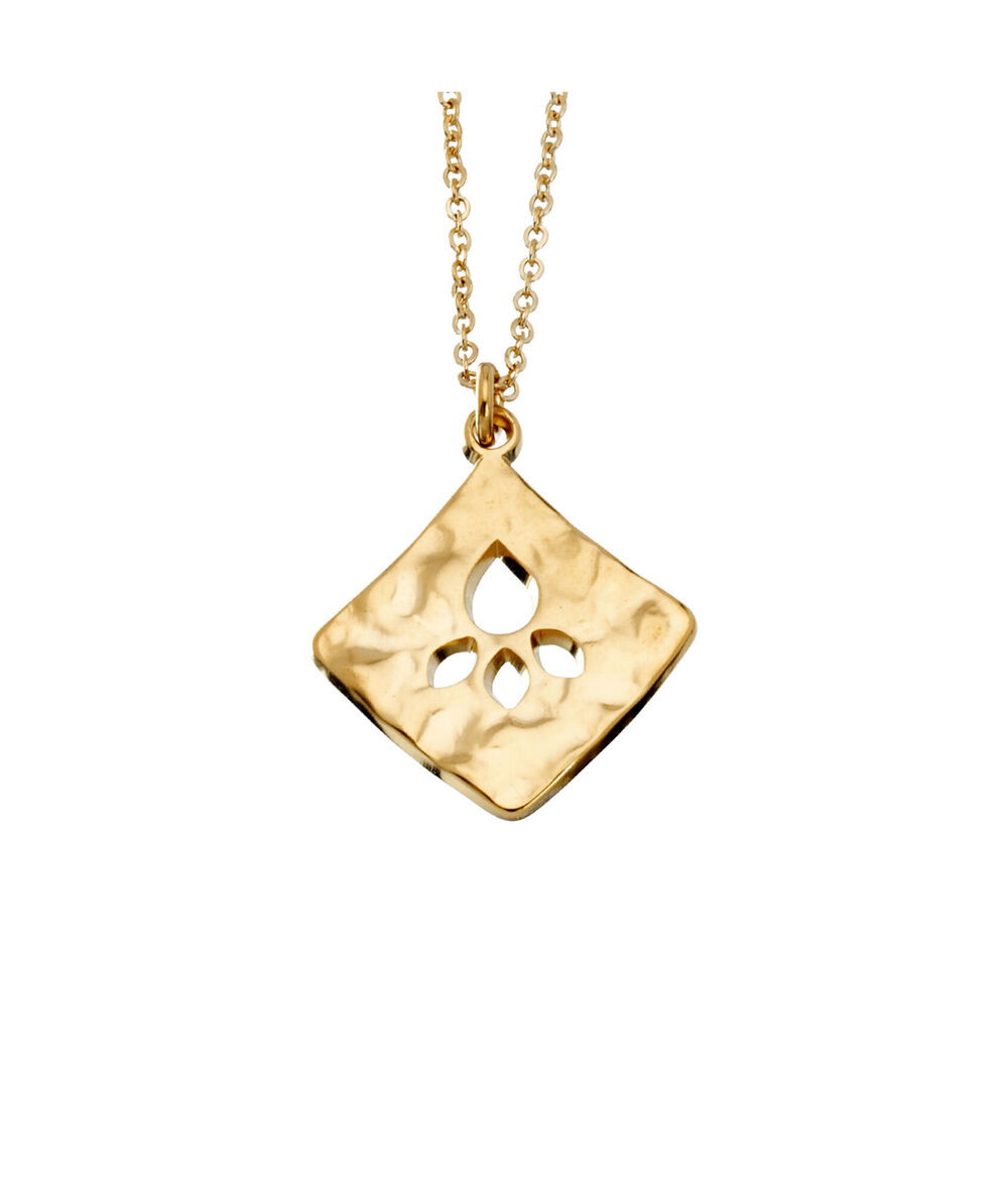 Collier or losange martel&eacute; bijoux l&eacute;one.