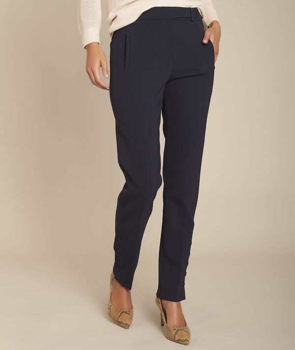 Pantalon marine cigarette en microfibre Ernesto | 1-2-3 Pantalon marine cigarette en microfibre Ernesto PhotoZ | 1-2-3