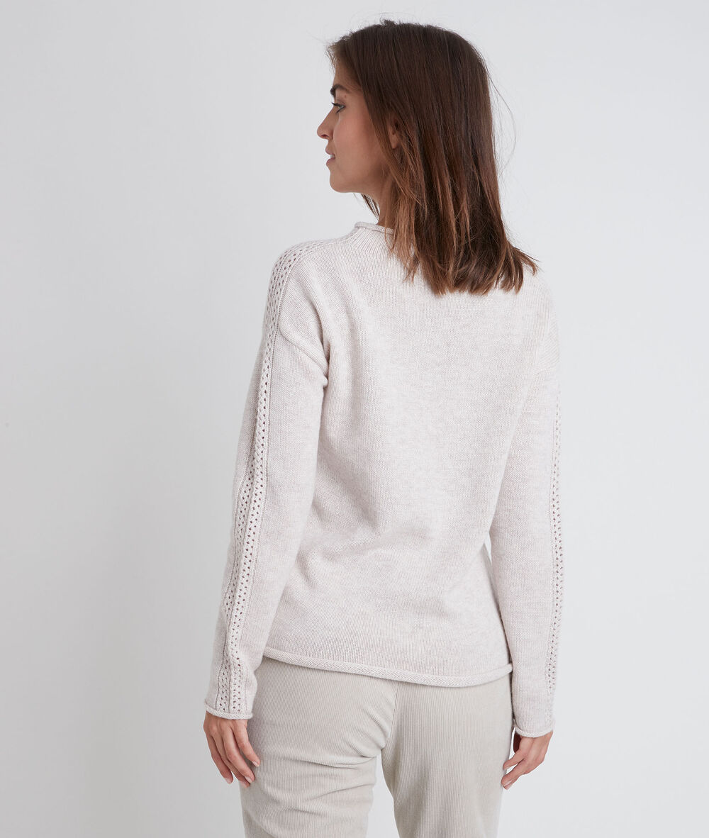 Pull en laine et cachemire ronnie creme.