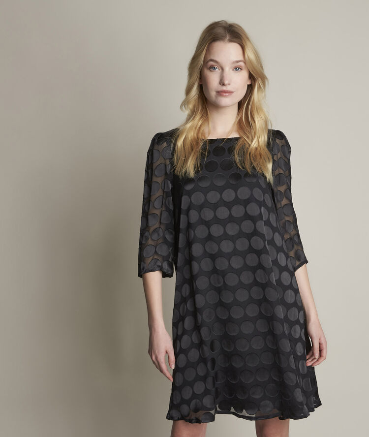Robe &agrave; pois rosie noir.