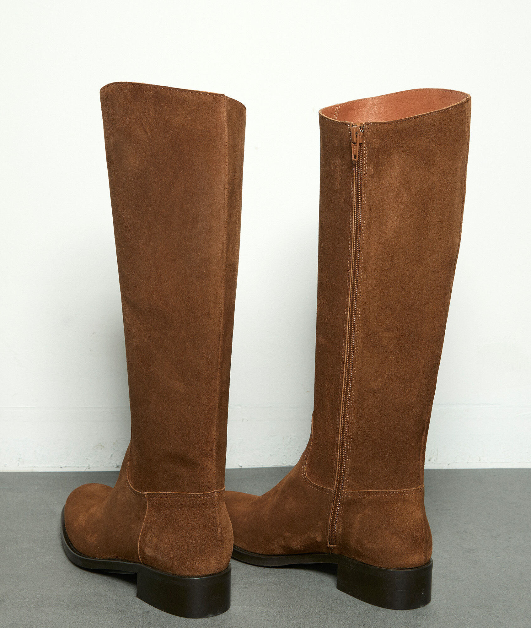 bottes velours marron