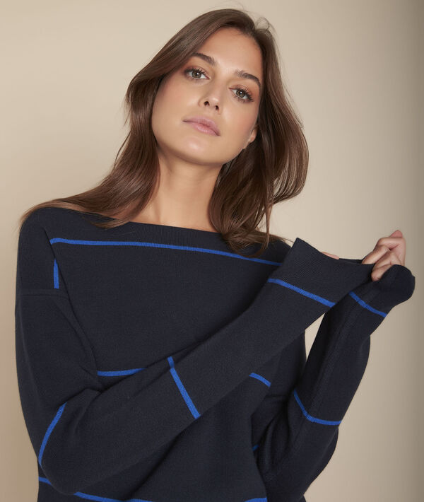 Pull marine rayé Face | 1-2-3 Pull marine rayé Face PhotoZ | 1-2-3
