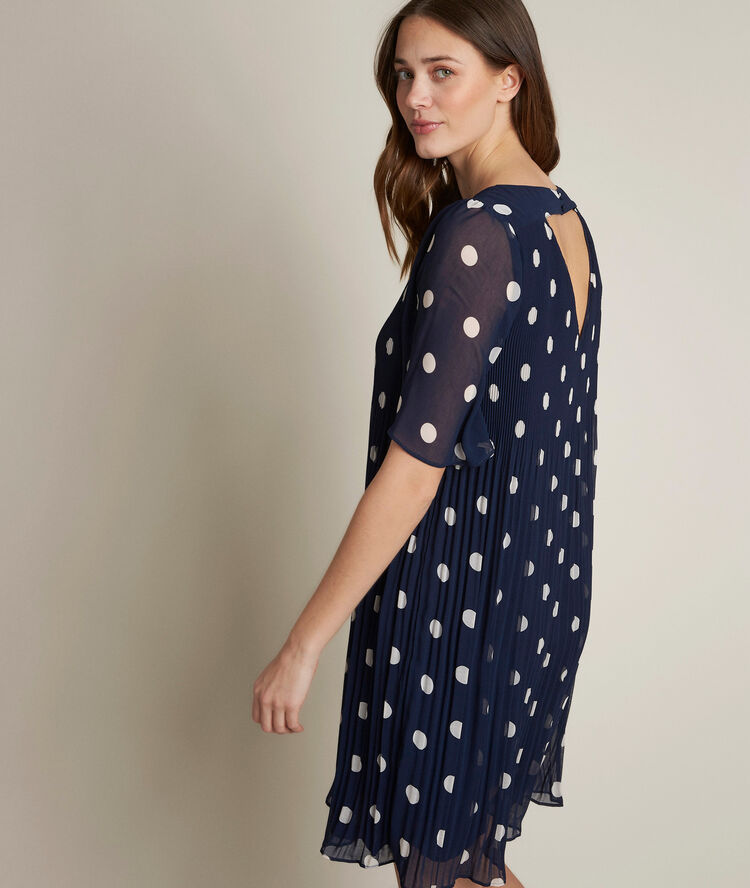 Robe plissée à pois coralia violet.