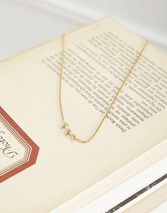 Collier fin fantaisie feuille Talia | 1-2-3 Collier fin fantaisie feuille Talia PhotoZ | 1-2-3