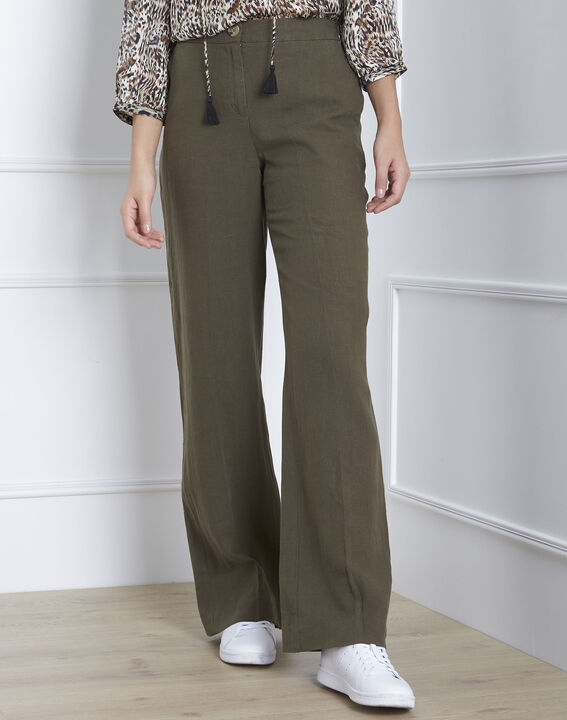 Pantalon kaki large en lin Gobi | 1-2-3 Pantalon kaki large en lin Gobi PhotoZ | 1-2-3
