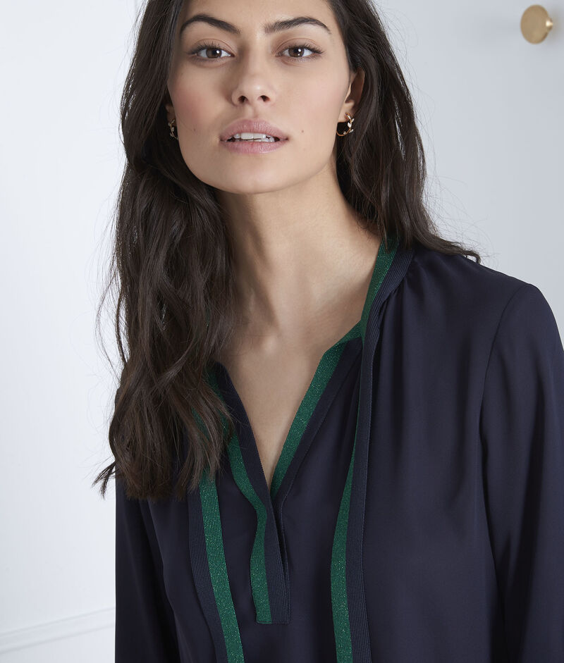 Blouse marine détails contrastés vicky marine.