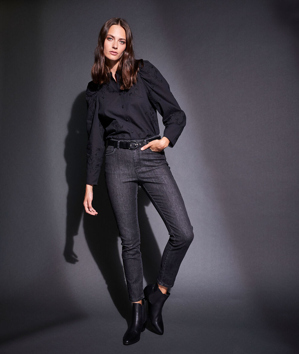 L'iconique slim à bandes velours petra noir.