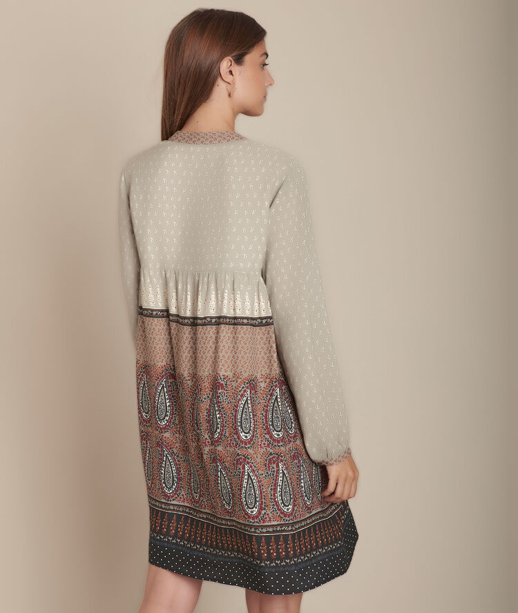 Robe imprimé cachemire ivanity jaune pale.
