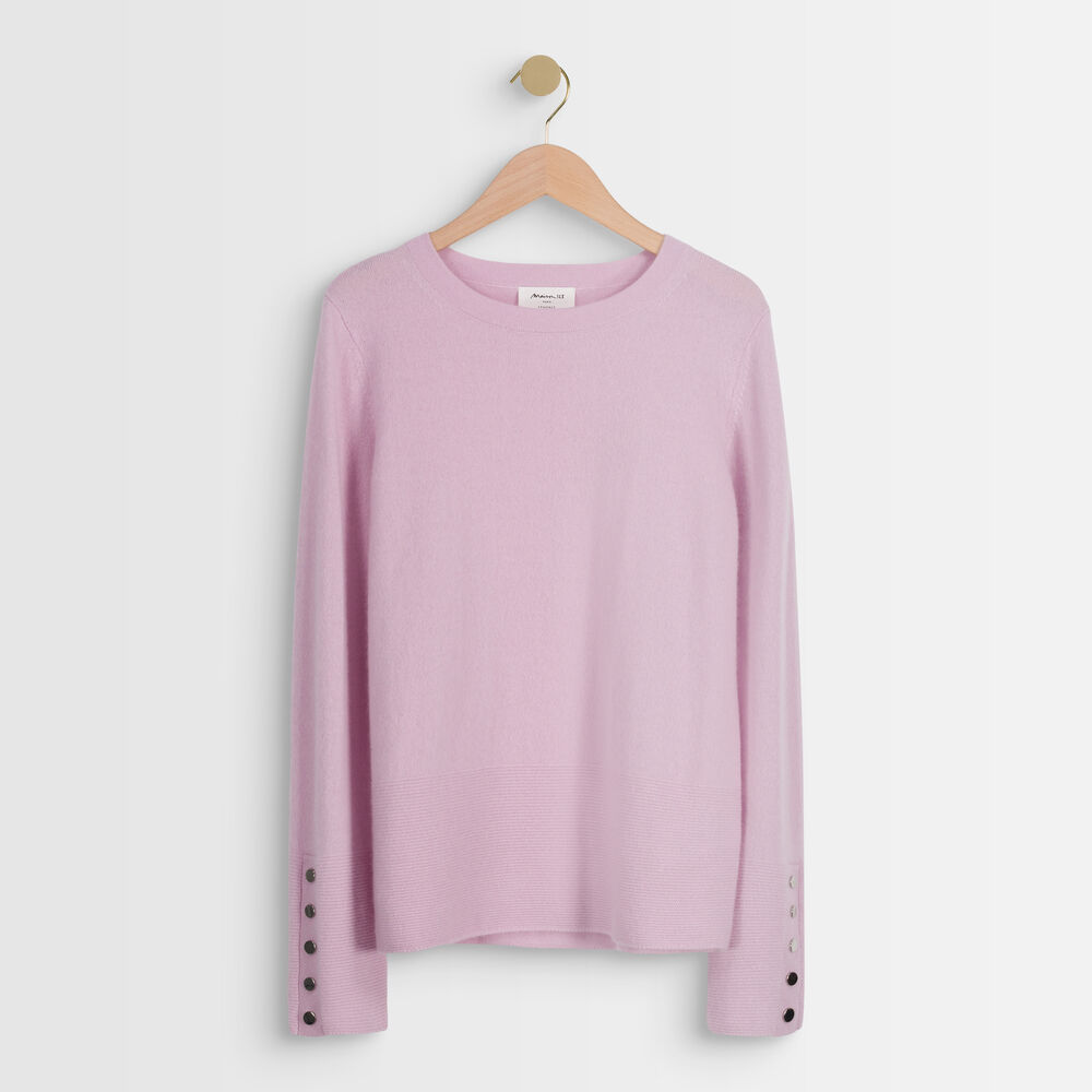 Pull en cachemire mauve river mauve pale.