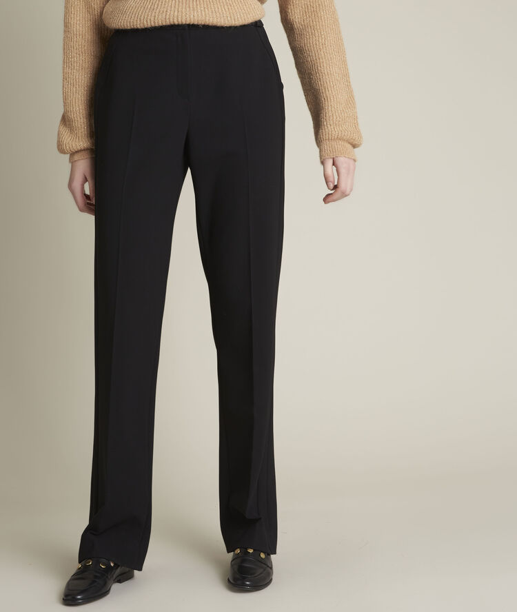 Pantalon en microfibre droit enio noir.