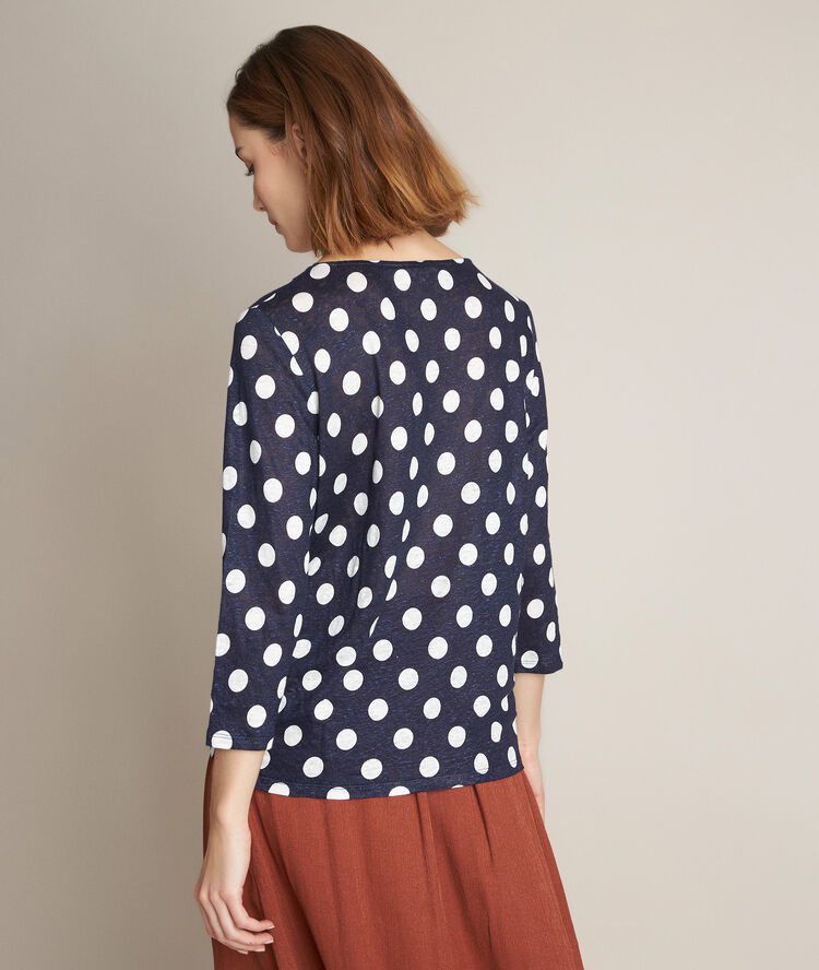 Tee-shirt à pois rondande violet.