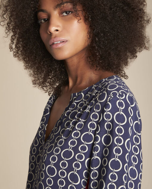 Blouse marine imprimé chaine marin marine.