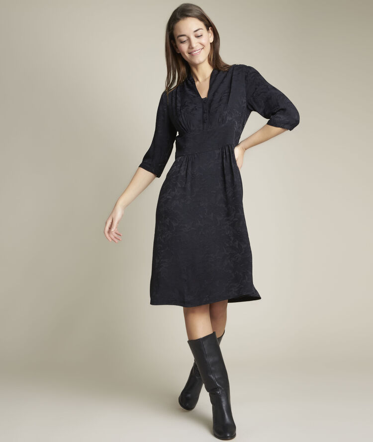 Jacquard jurk carole zwart.