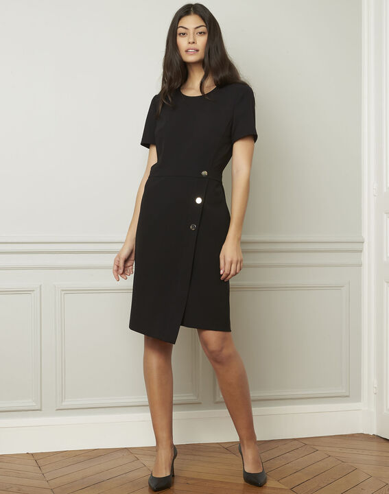 Robe noire détails boutons Lucia | 1-2-3 Robe noire détails boutons Lucia PhotoZ | 1-2-3