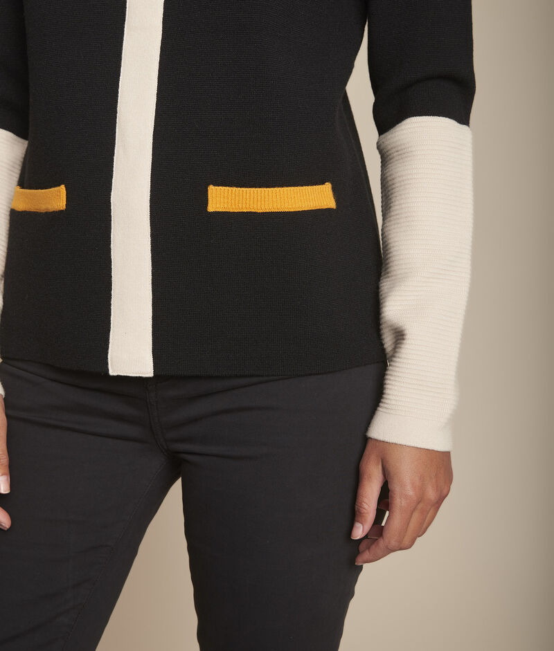 Pull milano colorblock firmine noir.