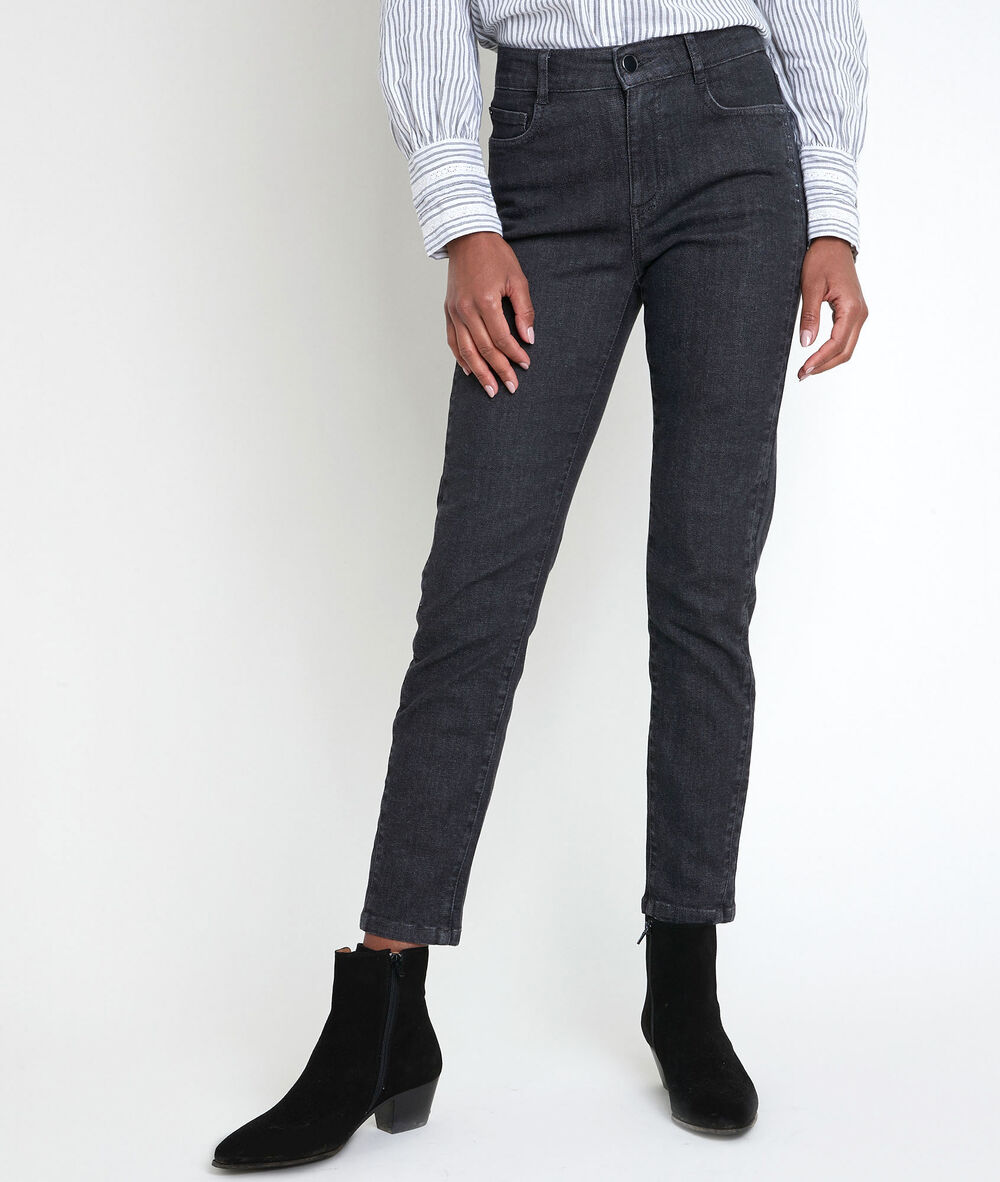 L'iconique slim jean noir &agrave; studs canelle noir.