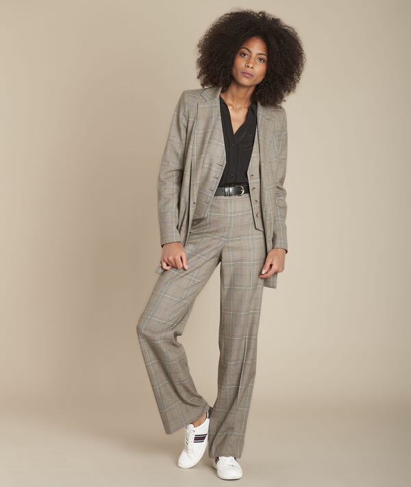 Veste longue jacquard Prince de Galles Barbara | 1-2-3 Veste longue jacquard Prince de Galles Barbara PhotoZ | 1-2-3