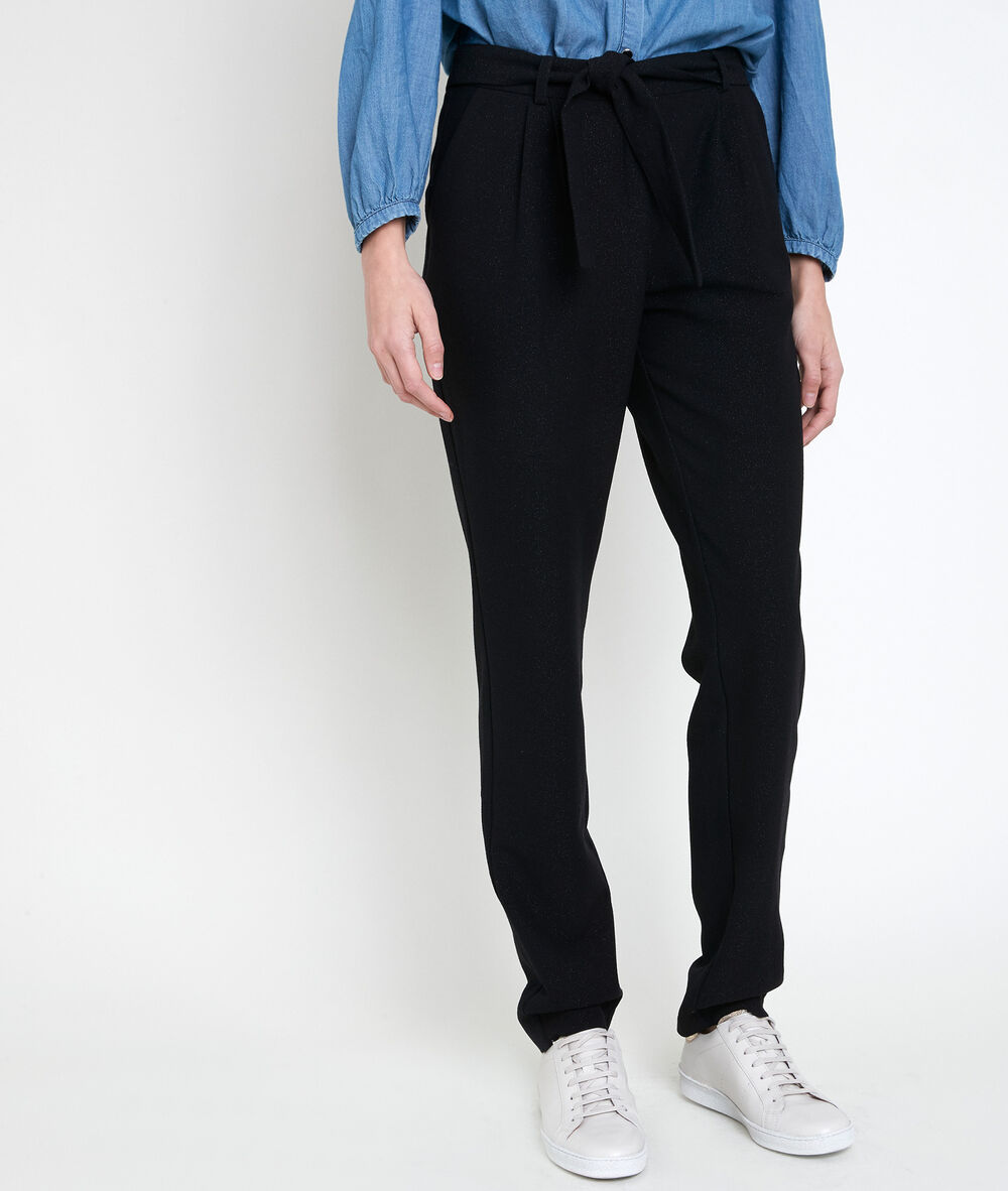 Karottenhose aus lurex feodor noir.