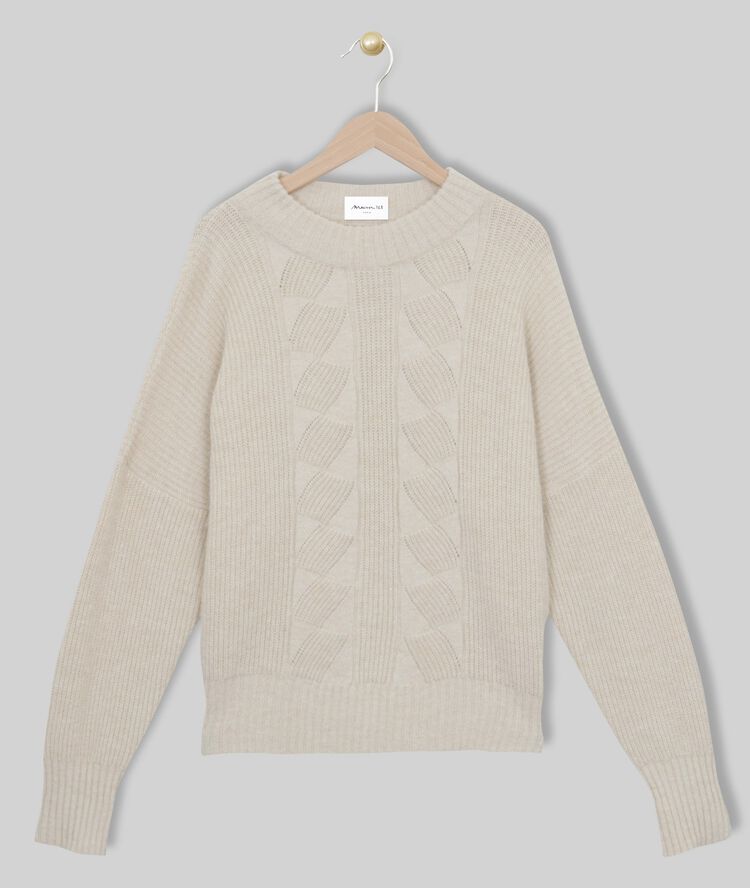 Pull col montant force ecru.