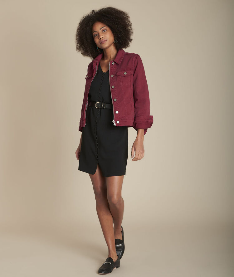 Zwarte jurk met beklede knopen isaure noir.