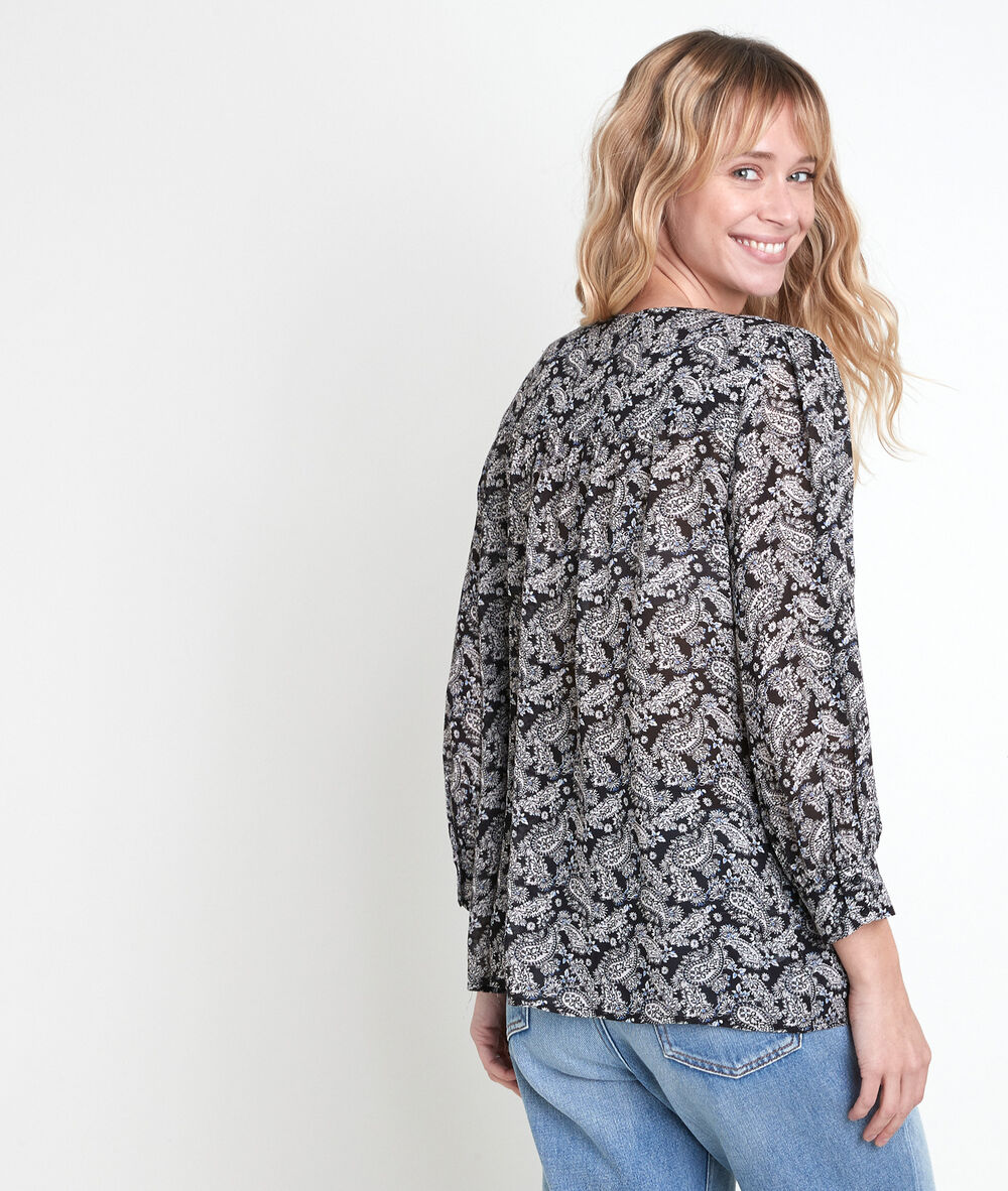 Blouse imprimée juan noir.