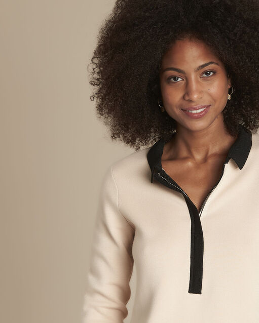 Pull beige milano col polo formule beige.