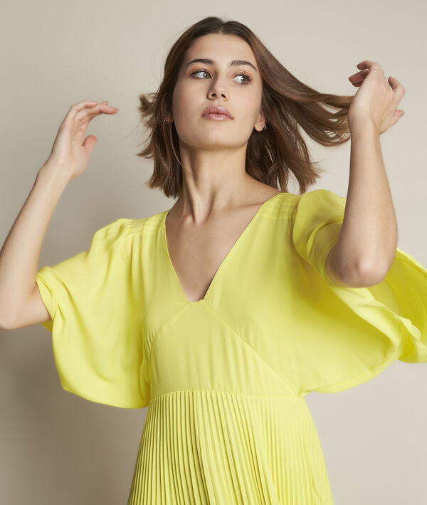 Robe plissée jaune Hedwige | 1-2-3 Robe plissée jaune Hedwige PhotoZ | 1-2-3