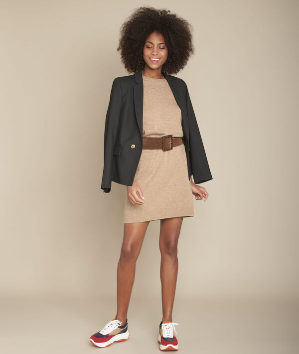 Robe en cachemire havane Ficus | 1-2-3 Robe en cachemire havane Ficus PhotoZ | 1-2-3