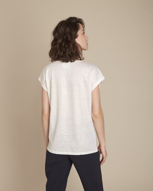 Tee-shirt sable brillant caliente gris/blanc.