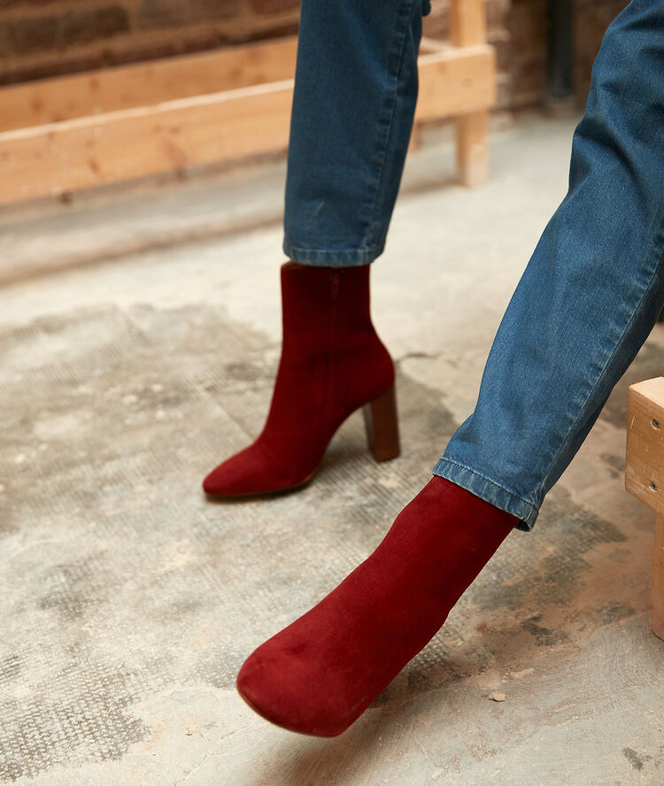 Bottines à talons bordeaux valentina bordeaux fonce.