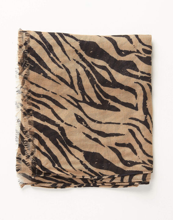 Foulard camel imprimé zèbre Ange | 1-2-3 Foulard camel imprimé zèbre Ange PhotoZ | 1-2-3