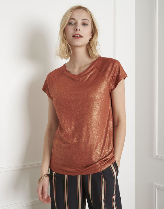 Mahagonifarbenes, glänzendes T-Shirt Pipper | 1-2-3 Mahagonifarbenes, glänzendes T-Shirt Pipper PhotoZ | 1-2-3