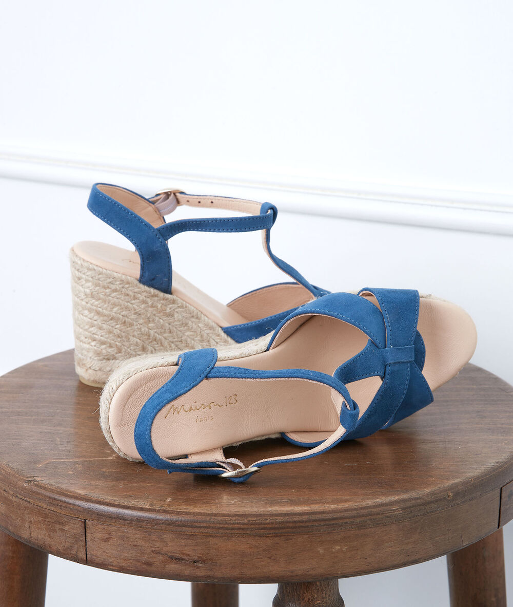 Espadrilles en cuir genesis bleu.