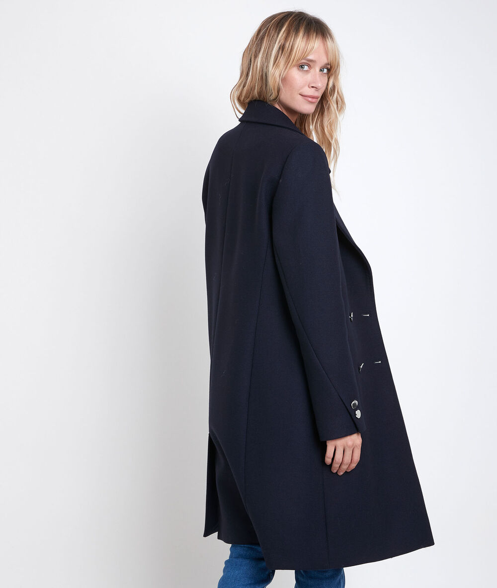 Manteau en laine long jeff marine.