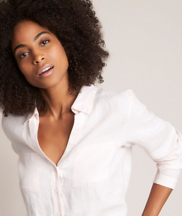 Chemise en lin nude Evolie | 1-2-3 Chemise en lin nude Evolie PhotoZ | 1-2-3