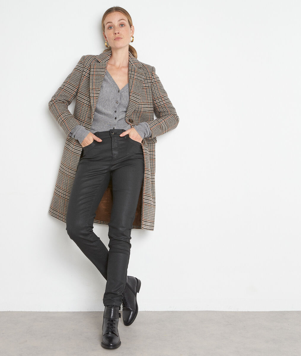 Cardigan en laine recyclée au decolleté plongeant gris Tess | 1-2-3 Cardigan en laine recyclée au decolleté plongeant gris Tess PhotoZ | 1-2-3