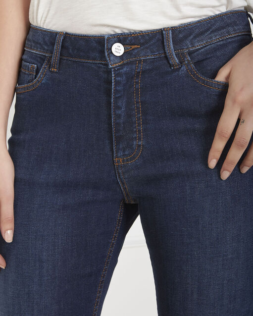 Jean marine slim 7/8e retroussé vivienne marine.