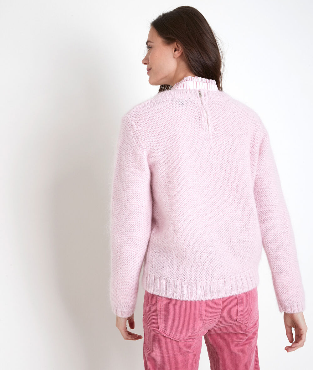 Puderfarbener pullover aus mohair-mix alabama poudre.