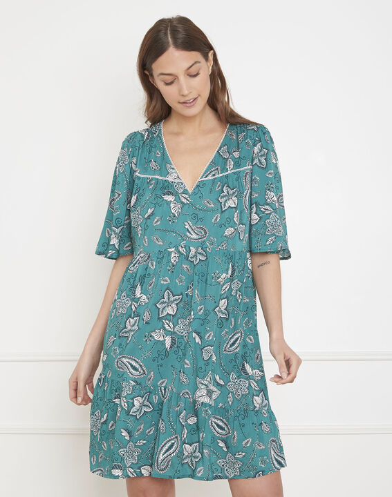 Robe verte imprimé fleuri Lupita | 1-2-3 Robe verte imprimé fleuri Lupita PhotoZ | 1-2-3