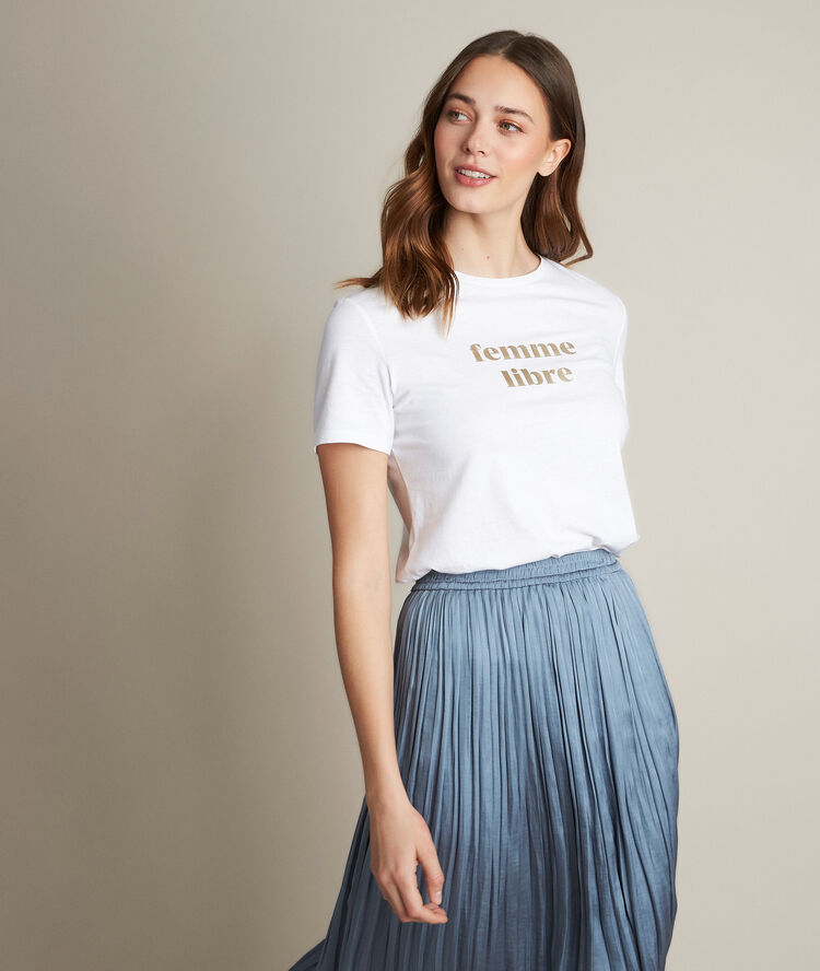 Tee-shirt en coton biologique rania ecru.