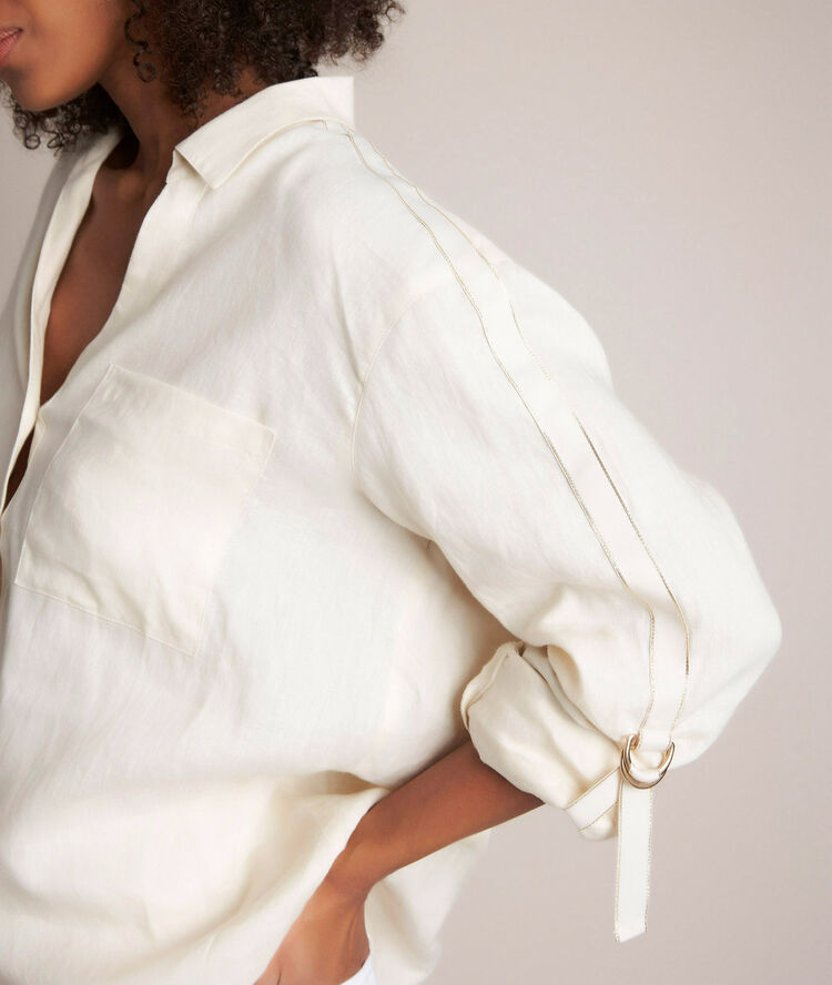 Chemise en lin ivoire cathleen ficelle.