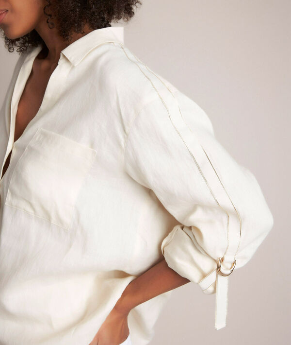 Chemise en lin ivoire Cathleen | 1-2-3 Chemise en lin ivoire Cathleen PhotoZ | 1-2-3
