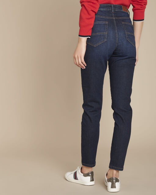 L'iconique slim jean brut sultan indigo fonce.