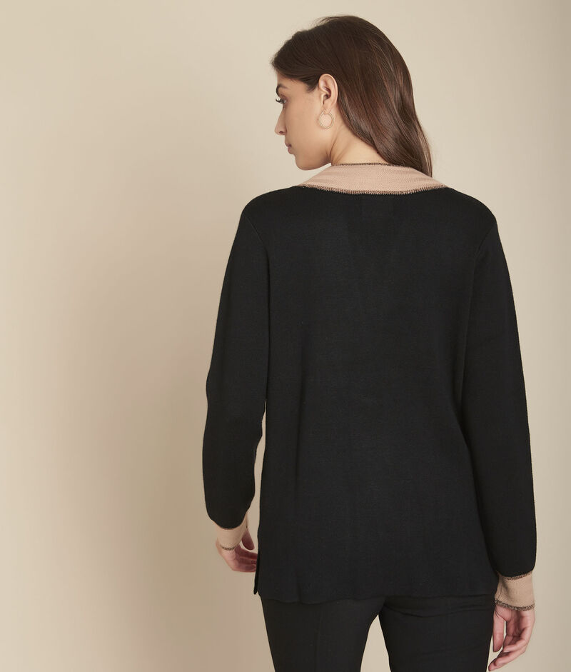 Gilet long fantaisie firenze noir.