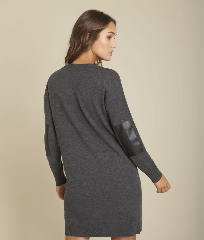 Robe en maille anthracite ficus anthracite.