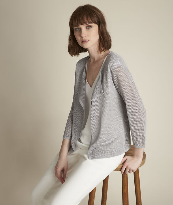 Gilet ajouré gris chiné Noisette | 1-2-3 Gilet ajouré gris chiné Noisette PhotoZ | 1-2-3