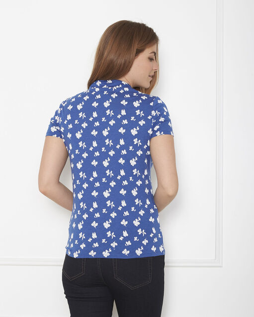 Blaues t-shirt mit print patty mittelblau.