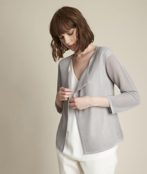 Gilet ajouré gris chiné Noisette | 1-2-3 Gilet ajouré gris chiné Noisette PhotoZ | 1-2-3