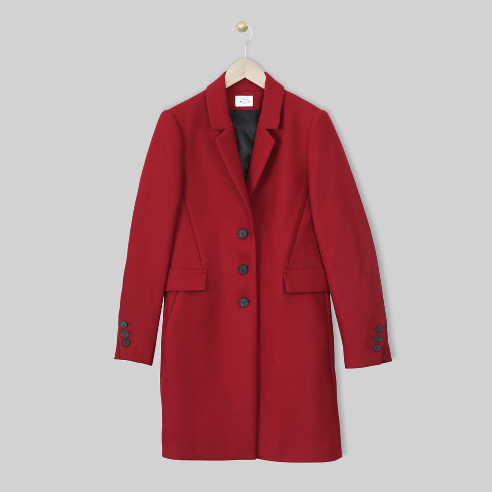 Roter Mantel Aus Wollgemisch Mit Geradem Schnitt Plume Damen Maison 123